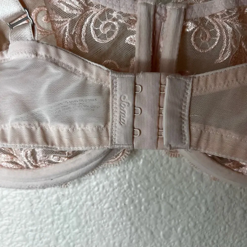 Soma light pink Senseous lace sheer unlined underwire bra 38DD